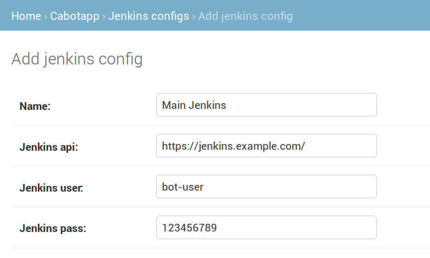 Jenkins config